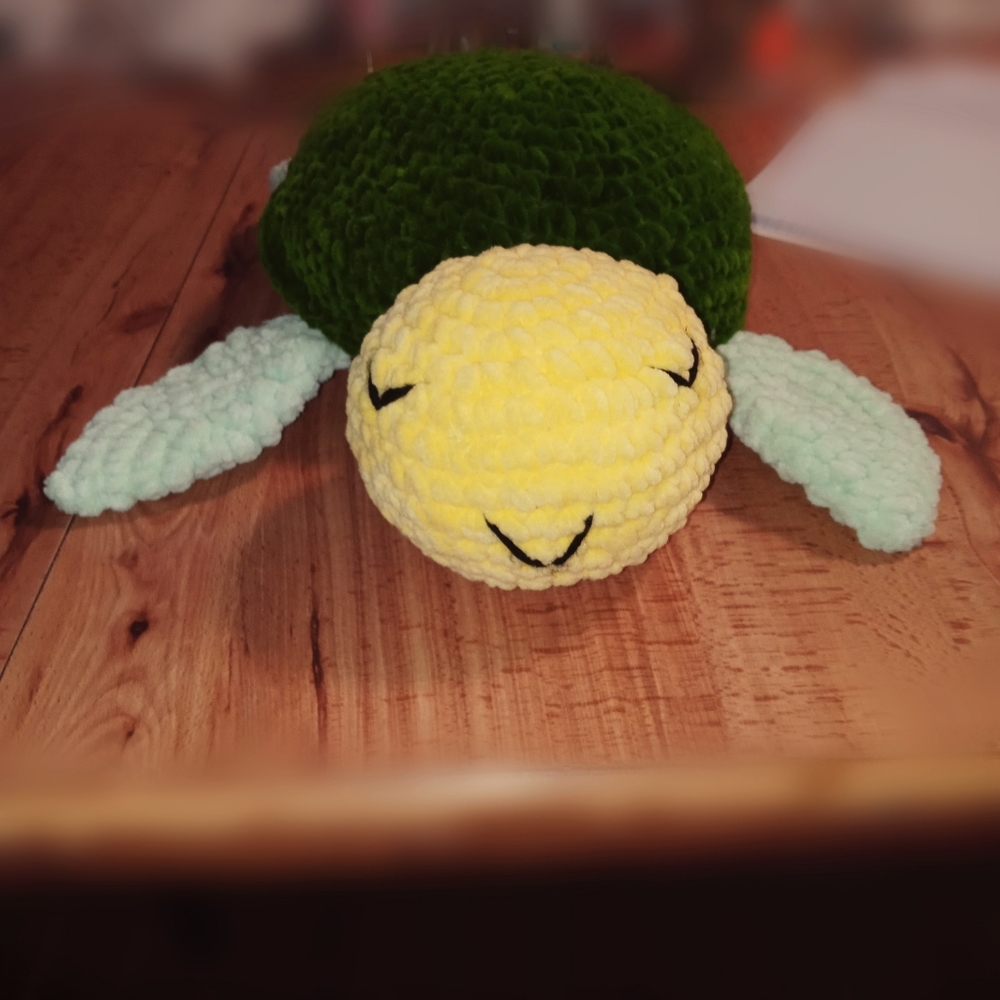Handmade Sleeping Daddy Sea Turtle Plushie
